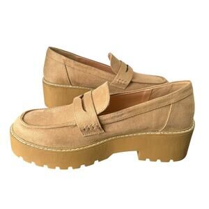 Tommie Women Suede Like Beige Slip on Loafers Size 10 NWOT